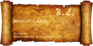 Wenczl Lajos névjegykártya